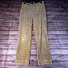 VTG Polo Ralph Lauren Mens Tan Wide Wale Corduroy Pant Straight Leg 33x32 Cotton