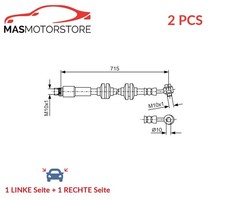 BREMSSCHLAUCH BREMSLEITUNG PAAR BOSCH 1 987 481 B20 2PCS P FÜR RENAULT