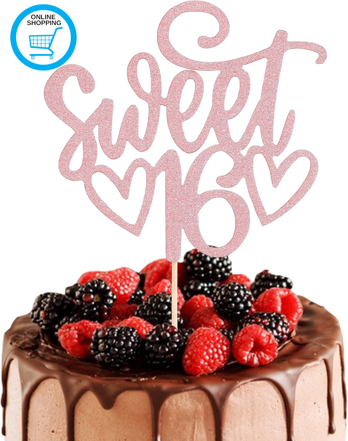 Sweet 16 Cake Topper 16 Th Glitter Cake Topper Sweet Teenager Birthday Cake Pick