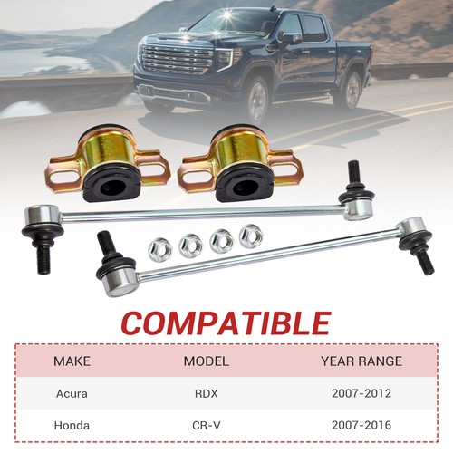 2PCS Front Sway Bar Links & 2PCS Bar Bushings For Honda CR-V Acura RDX K750297 - Picture 8 of 21