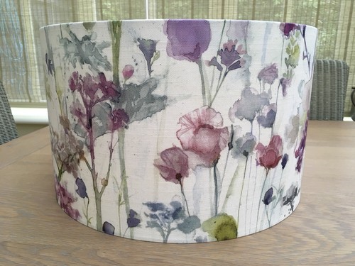 Wild Flowers Lamp Shade Voyage Floral Summer Ilinizas Fabric Pink Teal Lampshade - Picture 7 of 11