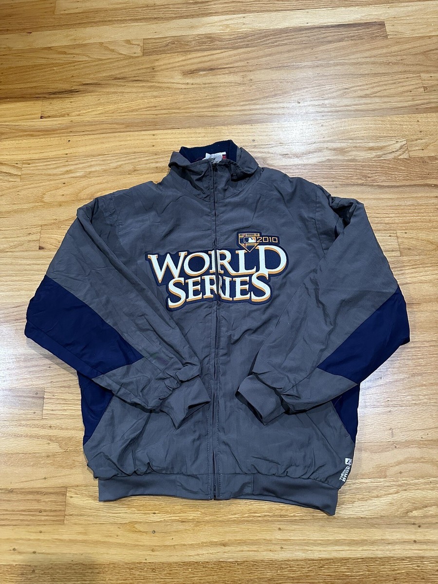 World Series Jacket Youth Medium Gray Full Zip MLB Baseball 2010 Majestic World Series Jacket Youth Medium Gray Full Zip MLB Baseball 2010 Majestic
