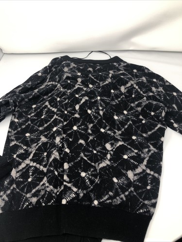 Thakoon 100 % Cotton Sweater Black/white Size Small Womens Button Cardigan - Picture 7 of 7