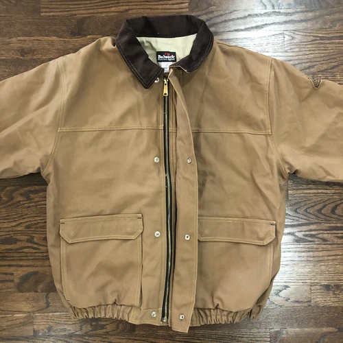 Bulwark Protective Apparel FR Brown Duck Lined Bomber Heavyweight Jacket Men XL image 3