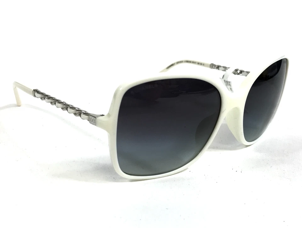 Gafas de sol Chanel 5210-Q-A c.1255/S6 monturas de ajuste asiático con cadena de cuero tejido Foto 3 de 4