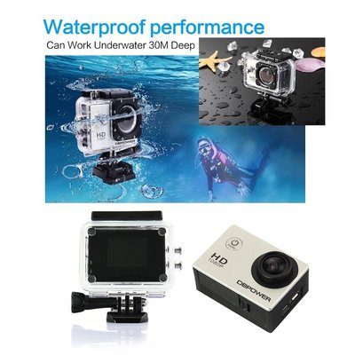 DBPOWER SPORTS HD アクションカメラ 防水 DBPOWER Waterproof Action Camera 12MP 1080P HD with 2