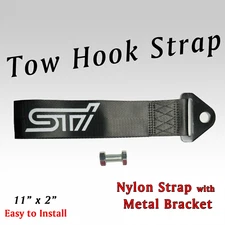 JDM Racing Tow Hook Strap Front or Rear Bumper Towing Hook Nylon 11" x 2" Sport