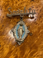 Vintage Sodality Miraculous Mary Hanging Catholic Pin