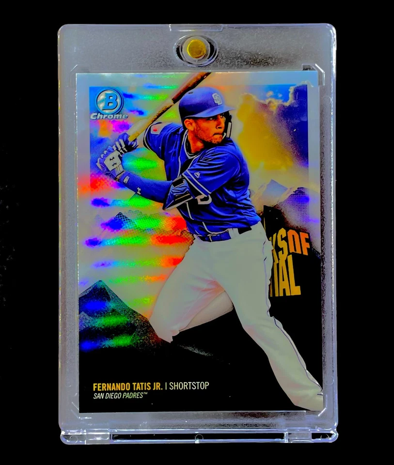 FERNANDO TATIS JR. ROOKIE NEGRO BLANCO REFRACTOR SP Inserto Holo Cromo RC PADRES Foto 2 de 4