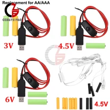 AAA Eliminator Cable Dummy-Battery Power Cable Replacement for 3/4.5/6V AA AAA
