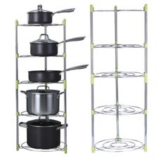 Tiered Metal Kitchen Cook Pan Pot Holder Storage Saucepan Stand Organiser Rack