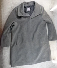 Basler Womens Virgin Wool and Cashmere Coat 3/4 Length Grey SZ 42