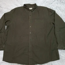 L.L. Bean Mens Shirt XL Green Casual Career Chore Work Button Up Pocket Comfort