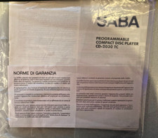 SABA - CD- Bedienungsanleitung Instructions für CD Player - CD-2030 TC