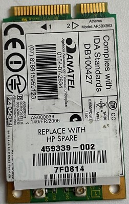 Atheros AR5BXB63, HP TEIL 459339-002 WLAN NETZWERKADAPTER FÜR LAPTOPS