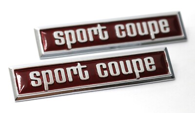 New Small 3.0'' x 5/8'' Sport Coupe Door Panel Emblem Set / USA-Made Card Badge