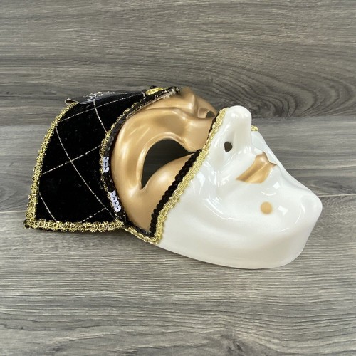 Golden Jester Masquerade Mask Halloween Costume Prom Party Mask - Picture 6 of 6