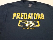 OLD TIME HOCKEY  Nashville Predators Navy Blue T Shirt Size Medium