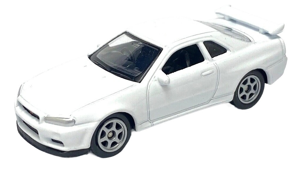 Welly Nissan Skyline GT-R R34 White 1:60 1:64 Scales 3 Inch