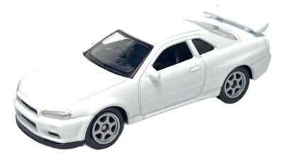 Welly Nissan Skyline GT-R R34 White 1:60 1:64 Scales 3 Inch