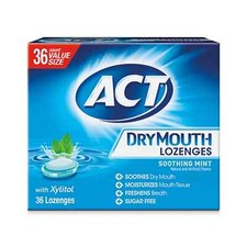 ACT DRY MOUTH LOZENGES - 36 LOZENGES - SOOTHING MINT - SUGAR FREE