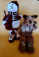 Snowman & Reindeer Plush Snowman is Free Standing 17", Reindeer is  19"