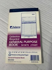 Adams Recycled All Purpose Sales Order Book, 2-Part Carbonless, 4 3/16 x 7 3/16