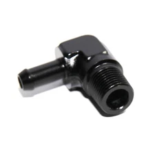 3/8" NPT Male to 3/8" Hose Barb 90° Deg Fuel Oil Gas Line Fitting Adapter Black