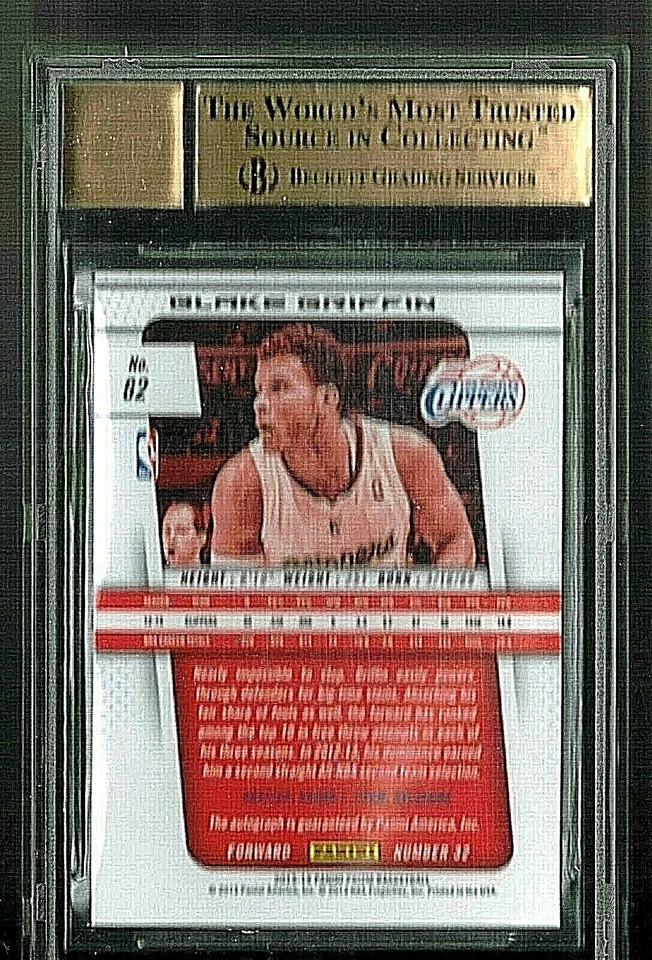 2013-14 BLAKE GRIFFIN PANINI PRIZM W/ 10 AUTO AUTOGRAPH BGS 9.5 GEM MINT #62 - Image 2 of 2