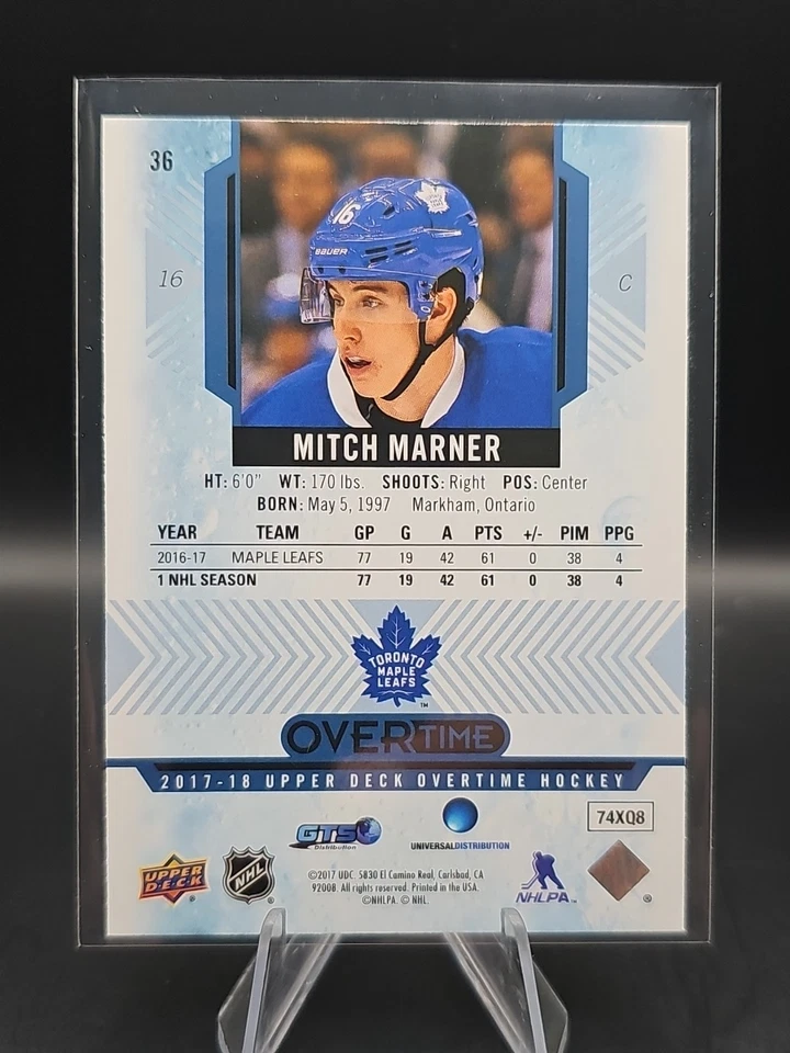 2017-18 Upper Deck Overtime - Mitch Marner #36 Blue Foil - Image 2 of 2