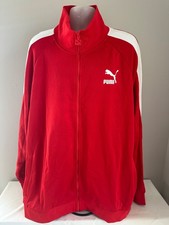 Puma Icomic T7 Jacket High Risk Red/White Stripe Size 4XLT, XXXXLarge Tall