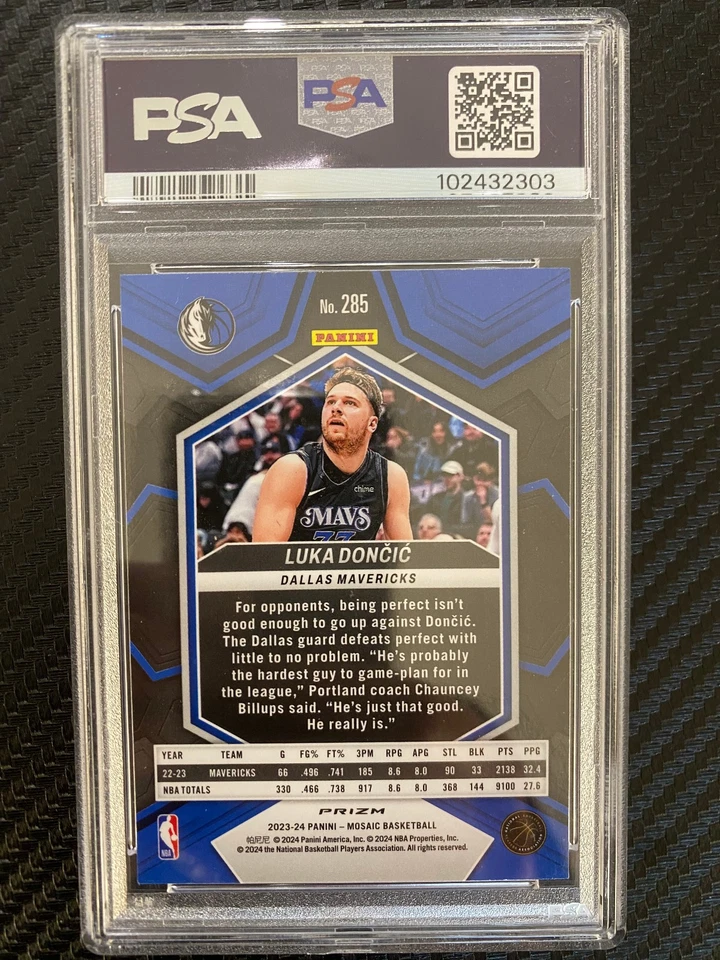 2023 Mosaic Luka Doncic White Sparkle City Edition PSA 10 #285 - Imagem 2 de 2
