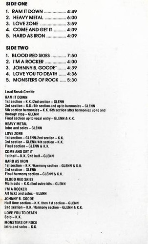 Judas Priest Ram It Down cassette UK Cbs 1988 cassette has info sticker on front - Picture 3 of 8