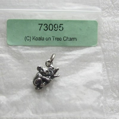 Silver Koala in Tree 3D Oxidized Silver Charm New Jewelry Fashion
