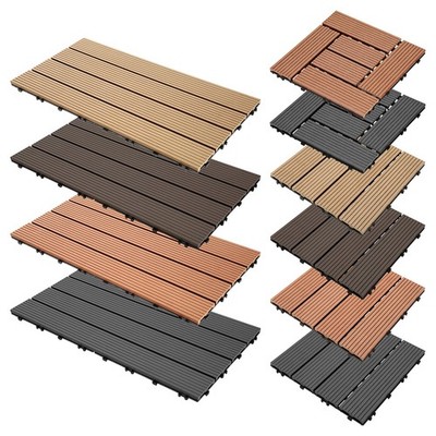 WPC Terrassenfliesen 1-10㎡ DIY Terrasse Fliese Klickfliese Balkonfliesen Dielen