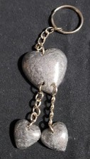 Handmade Epoxy Heart and Ribbon Keychains