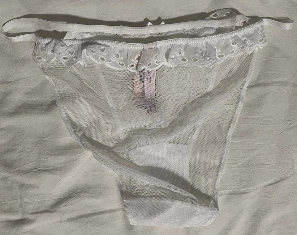 Calcinha de biquíni Victoria's Secret Dream Angels malha transparente nova com etiquetas tamanho grande - Imagem 2 de 4