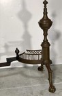 18th-19th Century ￼Federal Solid Brass Chippendale Andirons Ball & Claw Feet Urn — photo 3