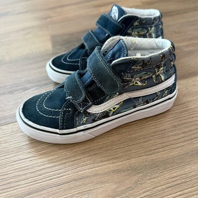 Vans Sk8-Mid Reissue V Toddler Boys 13.5 Shark Print Blue Hook & Loop Sneakers