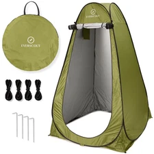 Portable Pop-Up Privacy Tent – Green. Outdoor Shower, Toilet, and Changing sh...