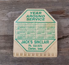 VINTAGE DE-ICER ICE SCRAPPER JACK'S SINCLAIR SERVICE GAS STATION CLARION IOWA