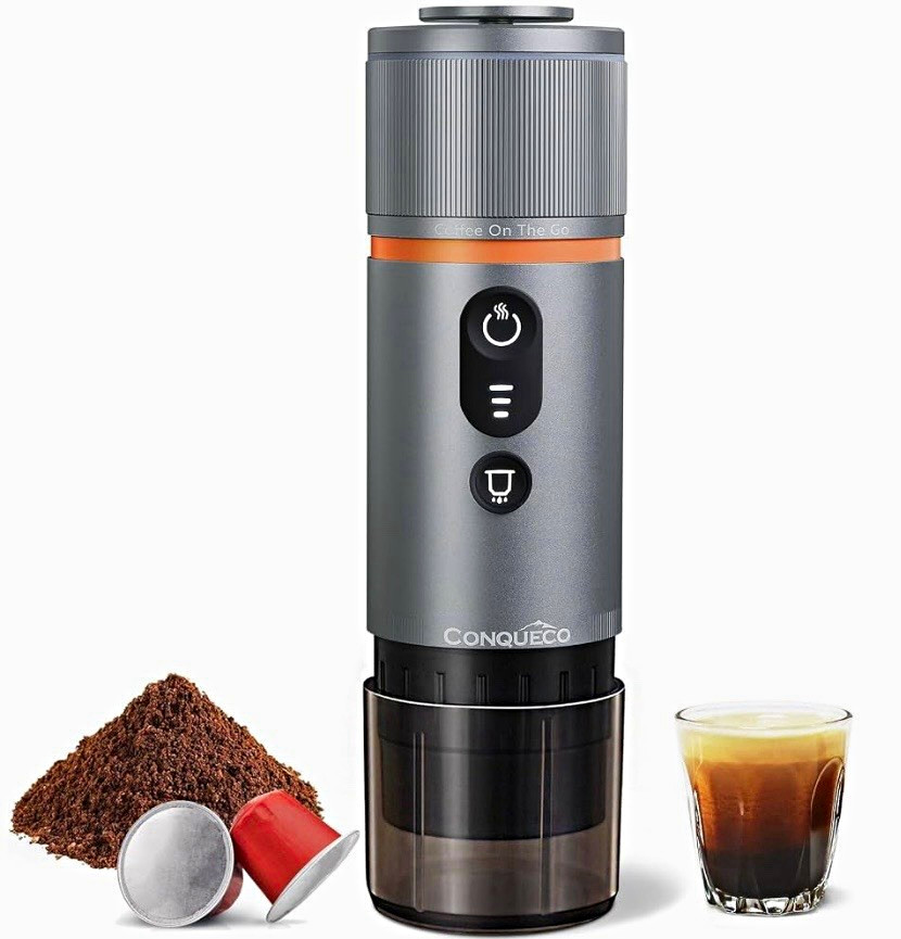 CONQUECO Portable Coffee Machine Travel - 12v Car Espresso Maker
