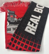 REAL Boston Soccer Scarf Ruffneck Knit Team Colors Fringe Ends NEW