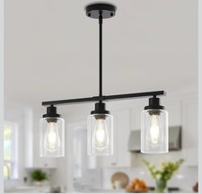 Kitchen Island Lighting, 3 Light Black Farmhouse 3 Lights Kitchen Island