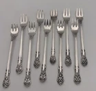 Lot of 10 Gorham King Edward Sterling Silver Cocktail Oyster Forks 5 1/2”