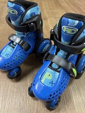 Roller Derby Kids Adjustable Roller Skates Size Youth 11-2 Blue Dinosaur