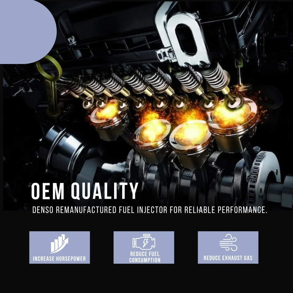 6 оригинальных топливных форсунок Denso для Lexus RC350 3,5 л V6 2015 2016 2017 2018 годов выпуска - Изображение 3 из 4