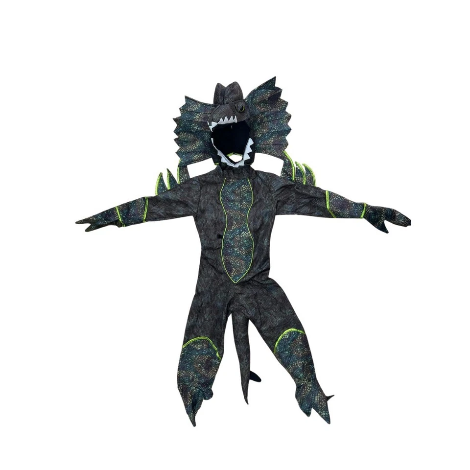 🦖 Disfraz de dinosaurio para niños 🔥 Traje escamoso de cuerpo completo con tocado feroz 🧒 Foto 2 de 4