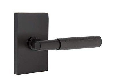 Emtek Select Privacy, Rectangular Rosette, T-Bar Stem, Knurled Handle US19 LH
