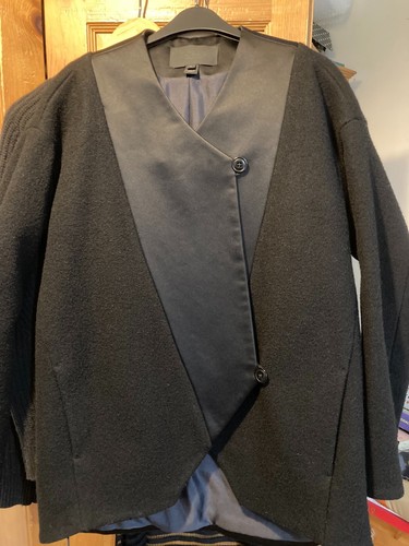 J.Crew, J. CREW Black Wool Coat Jacket UK 8 COS Architectural Comme des Garcons Vintage